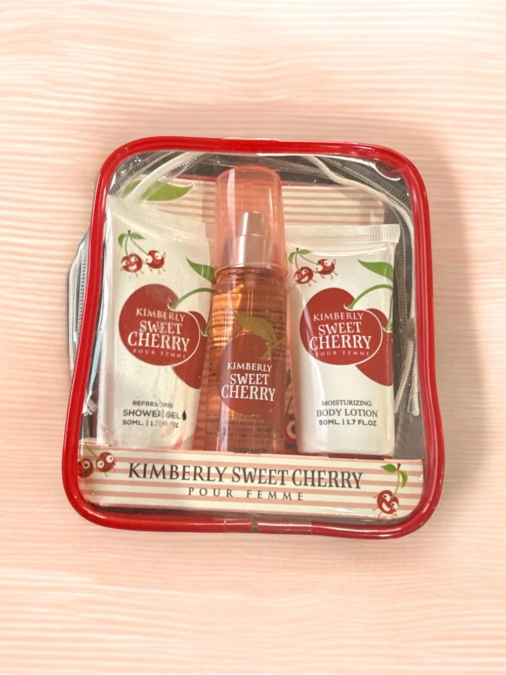 Sweet Cherry Body Wash & Lotion Gift Set - Red